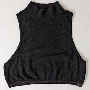 Savage X Fenty Black Sleeveless Knit Crop Top